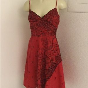 Red and Black Sleeveless Dress